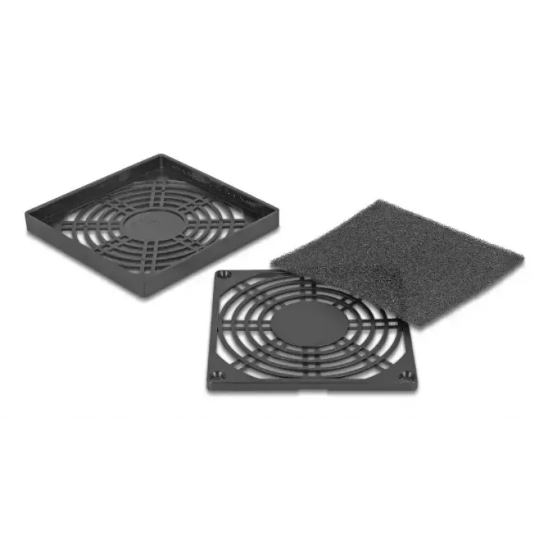 Delock 67312 mriežka ventilátora s prachovým filtrom 92 x 92 mm, čierna