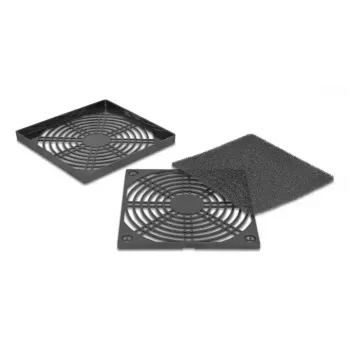 Mriežka ventilátora DELOCK 67313, ABS čierna, 125×125 mm, montážny rozstup 105×105 mm