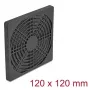 Mriežka ventilátora DELOCK 67313, ABS čierna, 125×125 mm, montážny rozstup 105×105 mm