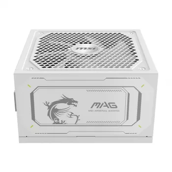 Napájací zdroj MSI MAG A1000GL PCIE5 WHITE 1000 W ATX 24-pin, 80 PLUS Gold, 135 mm ventilátor