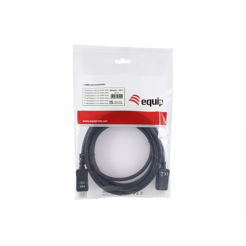 DisplayPort kábel EQUIP 119274, 5 m, DisplayPort–DisplayPort, čierny