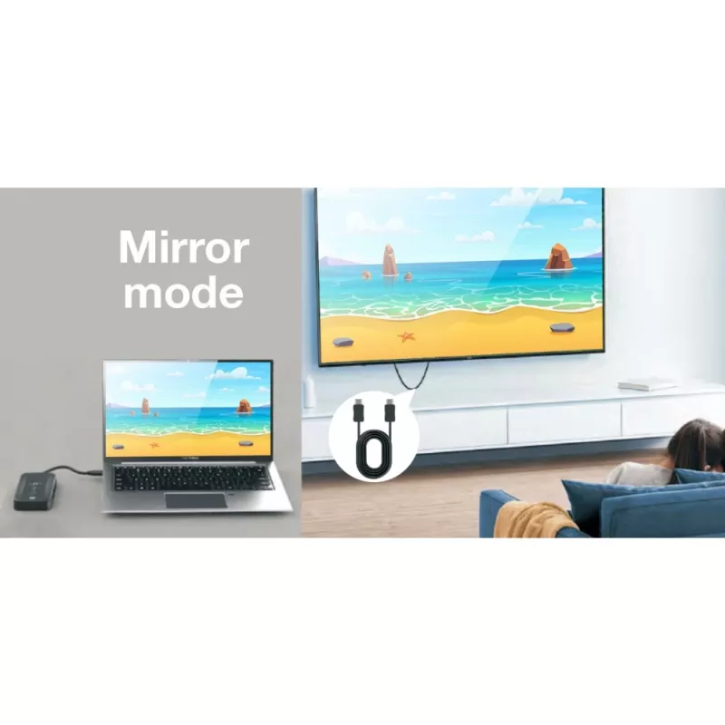 Techly IDATA USBC-HUB5WL AV extender AV vysielač a prijímač čierny