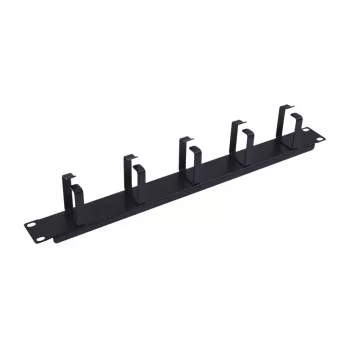 Equip 19 palcový káblový manažment panel 1HE s 5 kovovými držiakmi, čierny