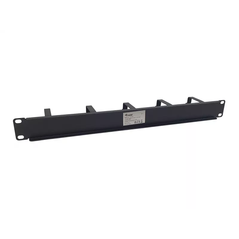 Equip 19 palcový káblový manažment panel 1HE s 5 kovovými držiakmi, čierny