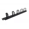 Equip 19 palcový káblový manažment panel 1HE s 5 kovovými držiakmi, čierny