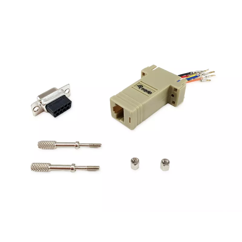 Equip DB9 na RJ45 adaptér samica sériový sivý 72x33x16mm