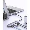 EQUIP USB‑C 6‑v‑1 multifunkčný adaptér — HDMI 4K/60Hz, 4× USB‑C Gen2 (10Gbps), 100W PD, 0,25 m kábel, sivý