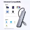 EQUIP USB‑C 6‑v‑1 multifunkčný adaptér — HDMI 4K/60Hz, 4× USB‑C Gen2 (10Gbps), 100W PD, 0,25 m kábel, sivý