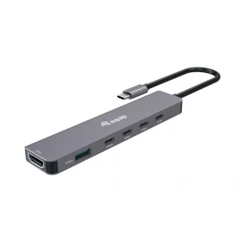 Equip USB-C 6-in-1 multifunkčný adaptér, HDMI 4K/30Hz, USB-C x4, USB-A x1, 5Gbps, 100W USB PD
