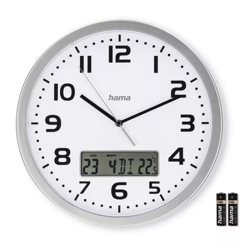 Hama 00185878 nástenné/stolné hodiny analógové okrúhle strieborná, biela
