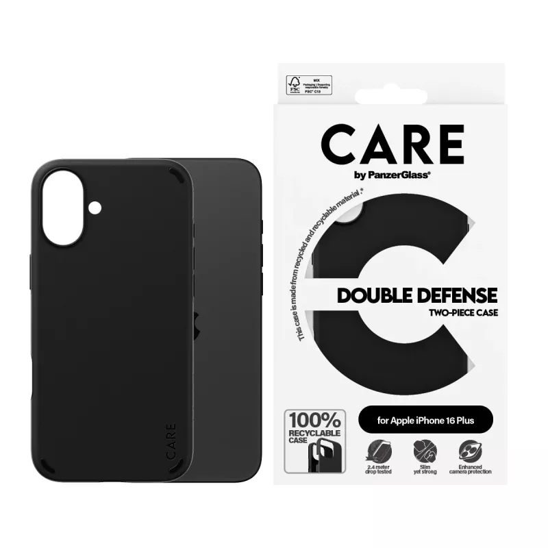 PanzerGlass CARE™ by ® Double Defense puzdro čierna iPhone 16 Plus
