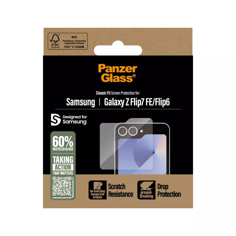 PanzerGlass® ochrana displeja Samsung Galaxy Z Flip7 FE | Flip6 | Classic Fit