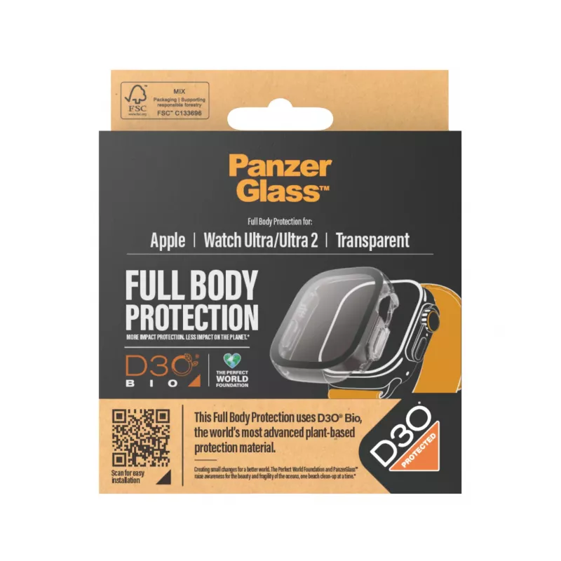PanzerGlass ® Full Body transparentná s D3O® Apple Watch Ultra | Ultra 2 | 49mm