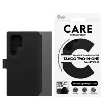 Puzdro na telefón PanzerGlass CARE Feature Case Tango Two-in-One Wallet, kompatibilné so Samsung Galaxy S24 Ultra, transparentné
