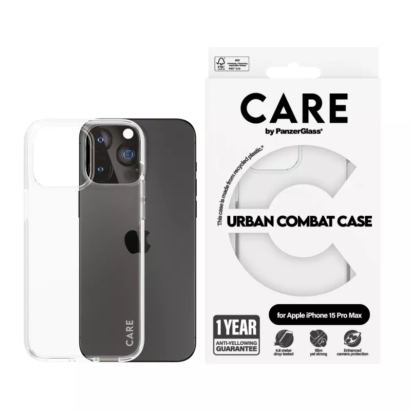 PanzerGlass CARE™ by ® Urban Combat puzdro transparentné iPhone 15 Pro Max