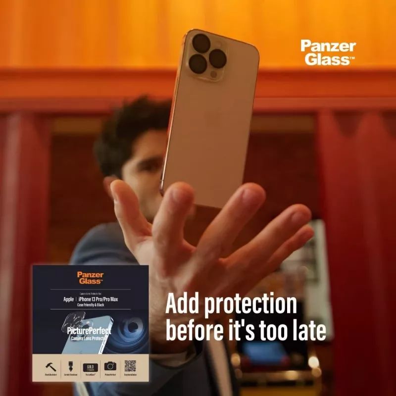 Ochranné sklo na objektív kamery PanzerGlass Apple iPhone 13 Pro 13 Pro Max odolné proti poškriabaniu a nárazom