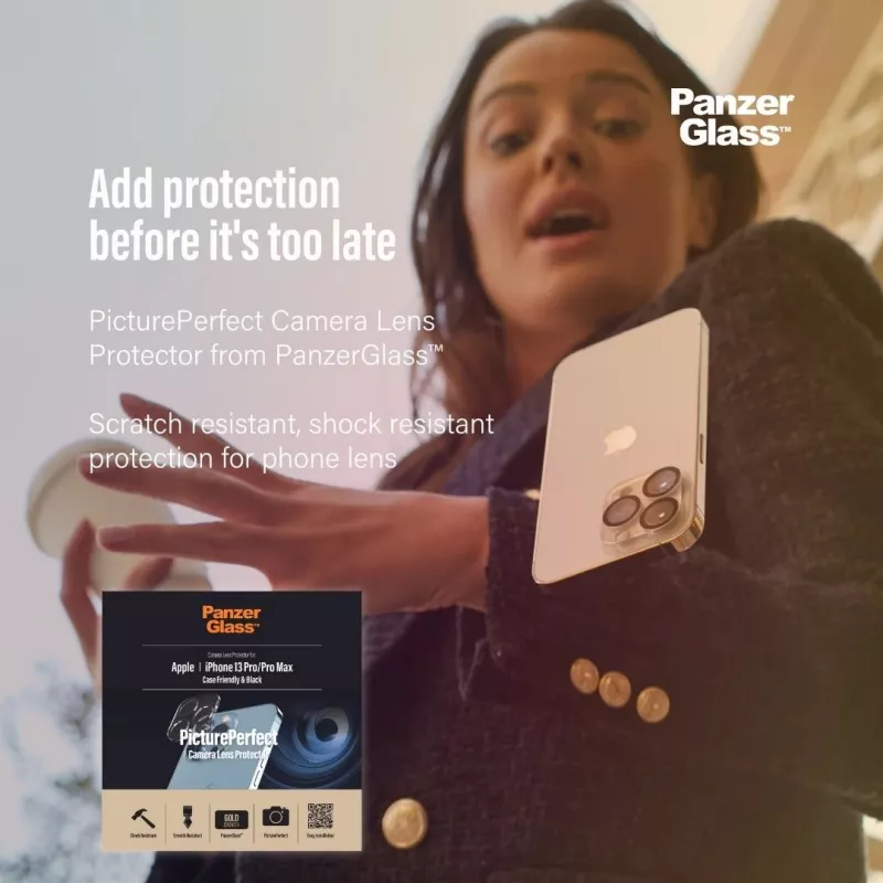 Ochranné sklo na objektív kamery PanzerGlass Apple iPhone 13 Pro 13 Pro Max odolné proti poškriabaniu a nárazom