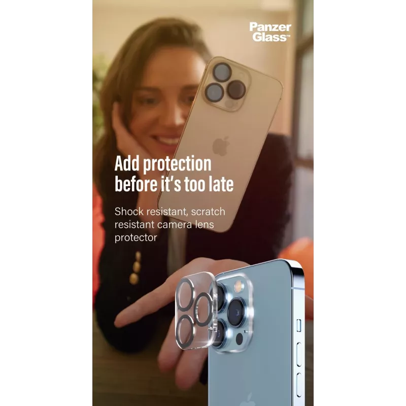 Ochranné sklo na objektív kamery PanzerGlass Apple iPhone 13 Pro 13 Pro Max odolné proti poškriabaniu a nárazom
