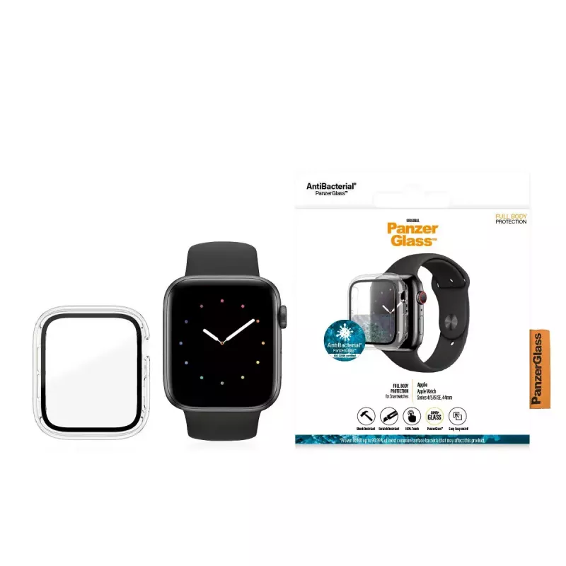 PanzerGlass ® plné puzdro priehľadné Apple Watch SE 3 | SE | 6 | 5 | 4 | 44mm