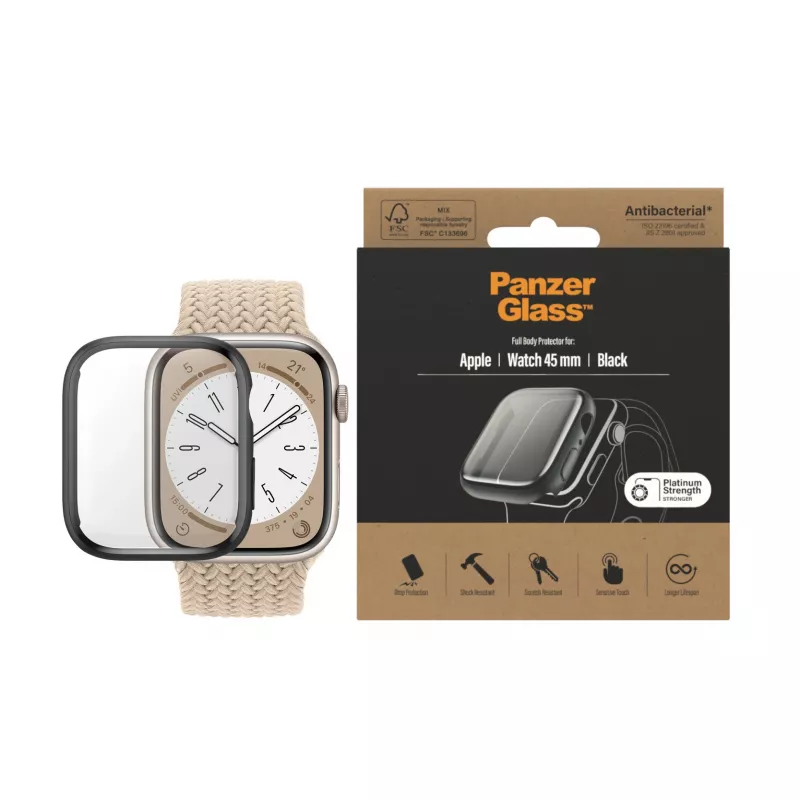 PanzerGlass ® Full Body puzdro Apple Watch Series 9 | 8 | 7 | 45 mm | čierna
