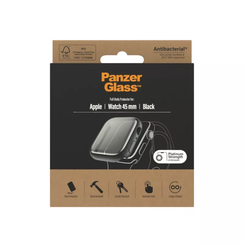PanzerGlass ® Full Body puzdro Apple Watch Series 9 | 8 | 7 | 45 mm | čierna