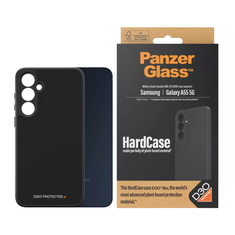PanzerGlass ® HardCase čierne puzdro s D3O® Samsung Galaxy A55 5G