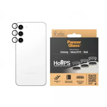 PanzerGlass Hoops ochrana kamery Samsung Galaxy S23 FE čierna odolná proti poškriabaniu nárazuvzdorná