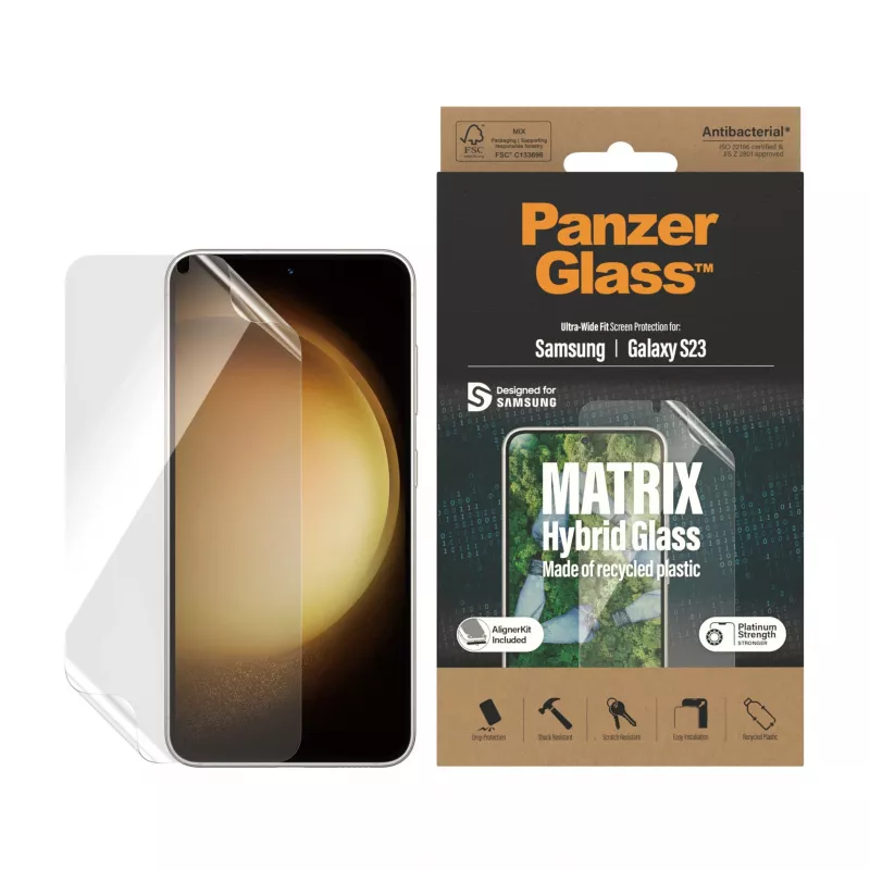 PanzerGlass ® ECO MATRIX ochrana displeja Samsung Galaxy S23 | Ultra-Wide Fit s AlignerKit