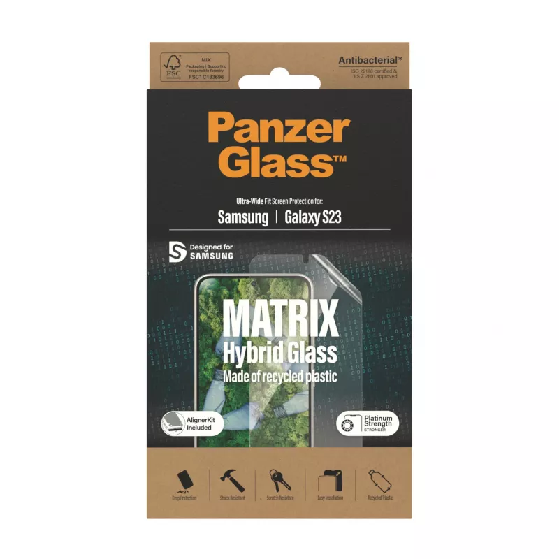 PanzerGlass ® ECO MATRIX ochrana displeja Samsung Galaxy S23 | Ultra-Wide Fit s AlignerKit