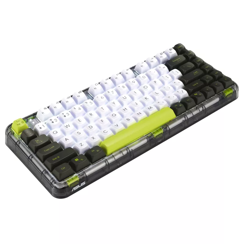 ASUS Jelly75 KD201 mechanická klávesnica, 75% rozloženie, USB, RF Wireless a Bluetooth, viacfarebná