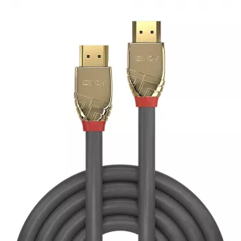 Lindy 20m štandardný HDMI kábel, Gold Line, 20 m, HDMI Type-A (štandard), HDMI Type-A (štandard), 4096 x 2160 pixelov, 10,2 Gbit/s, sivý