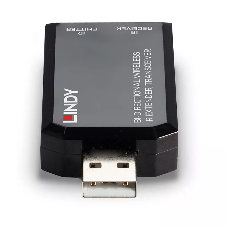 Lindy obojsmerný bezdrôtový IR extender, transceiver, AV vysielač a prijímač, 150 m, káblový, čierna