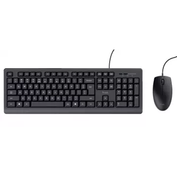 Trust TKM-250 klávesnica myš v cene kancelária USB QWERTZ nemecká čierna