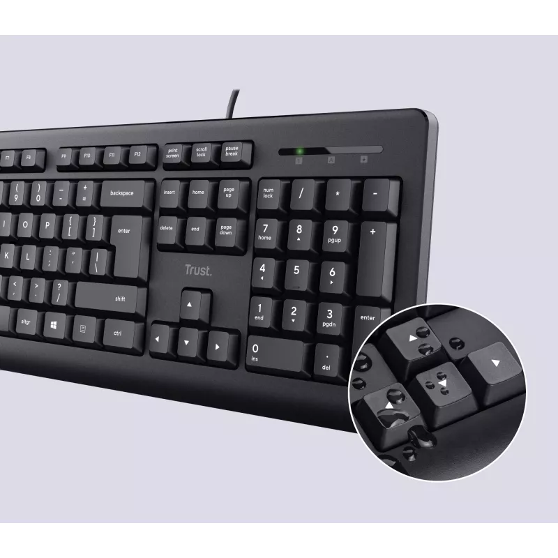 Trust TKM-250 klávesnica myš v cene kancelária USB QWERTZ nemecká čierna