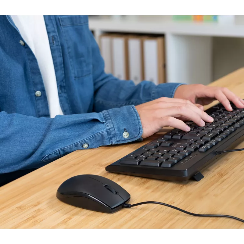 Trust TKM-250 klávesnica myš v cene kancelária USB QWERTZ nemecká čierna