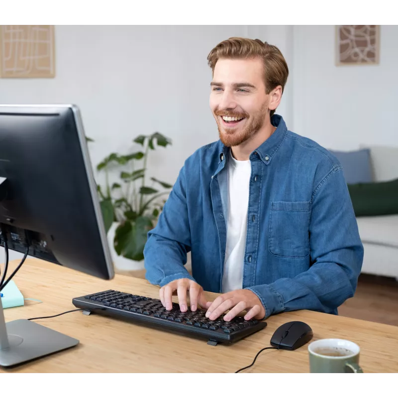 Trust TKM-250 klávesnica myš v cene kancelária USB QWERTZ nemecká čierna