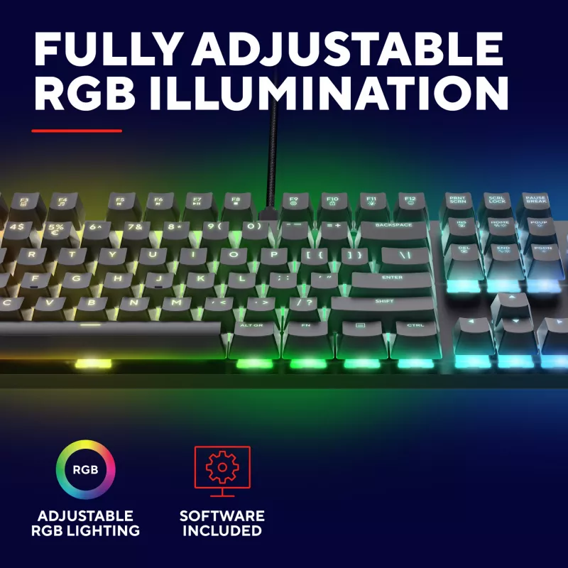 Herná klávesnica Trust GXT 871 Zora Mechanical USB RGB čierna