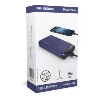 Prenosná nabíjačka RealPower PB-15000C 15000 mAh