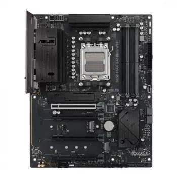 Základná doska ASUS B850 MAX GAMING WIFI Sockel AM5 ATX, AMD B850, DDR5, 4 DIMM, 256 GB, Wi‑Fi 6E, 2.5Gb Ethernet