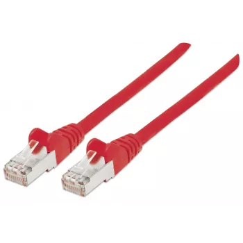 Intellinet sieťový patch kábel, Cat6, 3m, červený, meď, S/FTP, LSOH / LSZH, PVC, RJ45, pozlátené kontakty, ochranná manžeta proti zlomeniu, drážkovaná západka, doživotná záruka