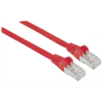 Intellinet sieťový patch kábel, Cat6, 3m, červený, meď, S/FTP, LSOH / LSZH, PVC, RJ45, pozlátené kontakty, ochranná manžeta proti zlomeniu, drážkovaná západka, doživotná záruka
