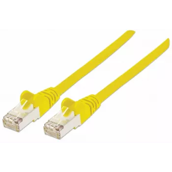 Intellinet sieťový patch kábel, kábel Cat7/konektor Cat6A, 10 m, žltá, meď, S/FTP, LSOH / LSZH, PVC, RJ45, pozlátené kontakty, bez západky, s ochrannou manžetou proti zlomeniu, doživotná záruka
