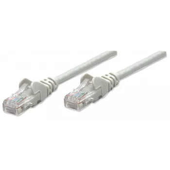 Intellinet sieťový patch kábel, Cat5e, 0,5 m, sivá, CCA, U/UTP, PVC, RJ45, pozlátené kontakty, bez západky, ochrana proti zlomeniu, doživotná záruka