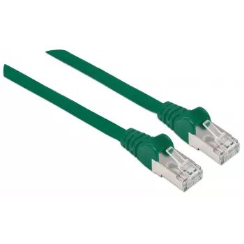 Intellinet sieťový patch kábel, Cat6A, 1 m, zelená, meď, S/FTP, LSOH/LSZH, PVC, RJ45, pozlátené kontakty, ochrana západky, káblová koncovka, doživotná záruka