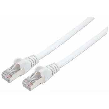 Intellinet sieťový patch kábel, Cat7 kábel/Cat6A konektor, 3 m, biela, meď, S/FTP, LSOH/LSZH, PVC, RJ45, pozlátené kontakty, bez západky, ochranná manžeta proti zlomeniu, doživotná záruka