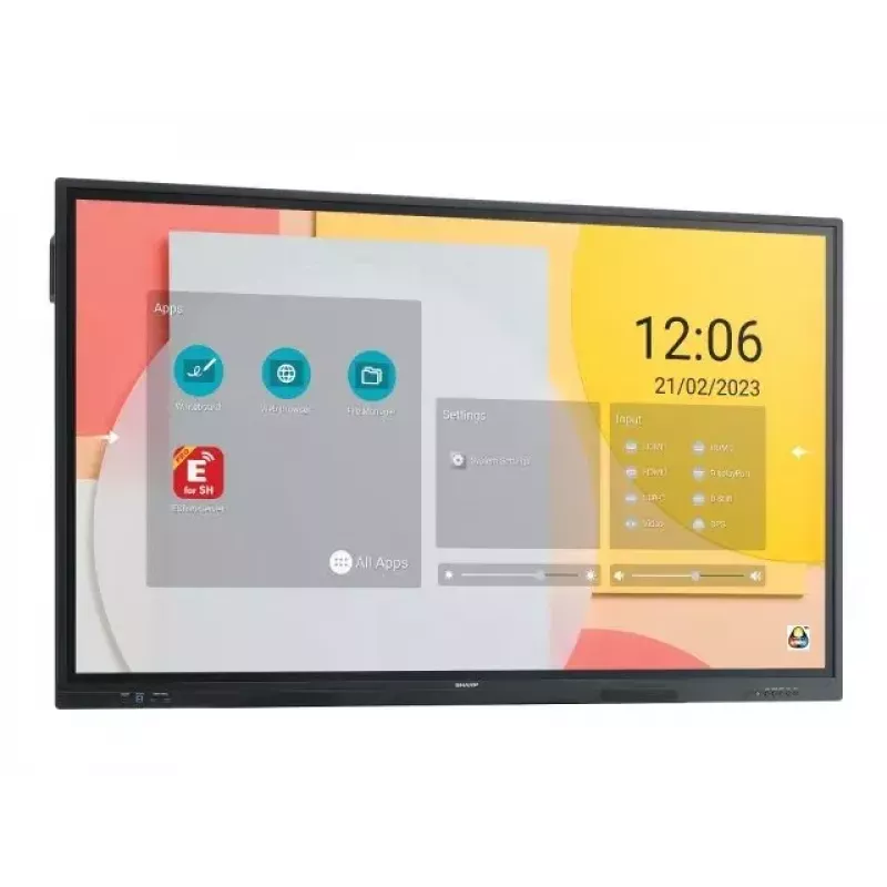 Sharp PN-LC862 plochý displej pre digitálne značenie 2,18 m (86 palcov) LCD Wi-Fi 450 cd/m² 4K Ultra HD (3840 x 2160) čierny dotykový displej zabudovaný procesor Android 11 16/7