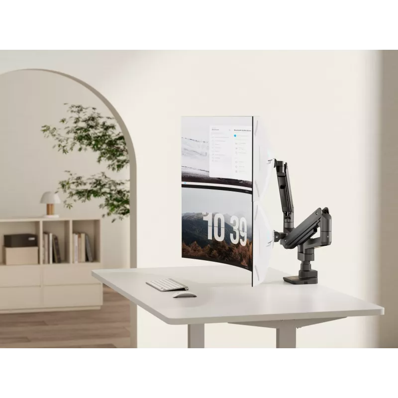 Equip 17-35 palcov Heavy-Duty dvojitý držiak monitora na stôl, čierny