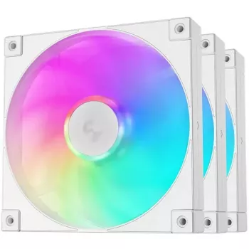 Chladiaci ventilátor DeepCool FD14 ARGB biely 140mm 3in1 — 140 mm, ARGB, biely, balenie 3 ks