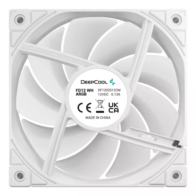 DeepCool FD12 ARGB R-FD12-WHAPN1-G ventilátor do počítačovej skrinky, 120 mm (120x120x25), biely