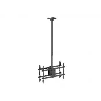 Stropný držiak Dual zadný k zadnému pre 43 palcov–86 palcov obrazovky EQUIP, náklon -20–5°, otáčanie ±180°, VESA 200x200–600x400, max. zaťaženie 100 kg, čierny